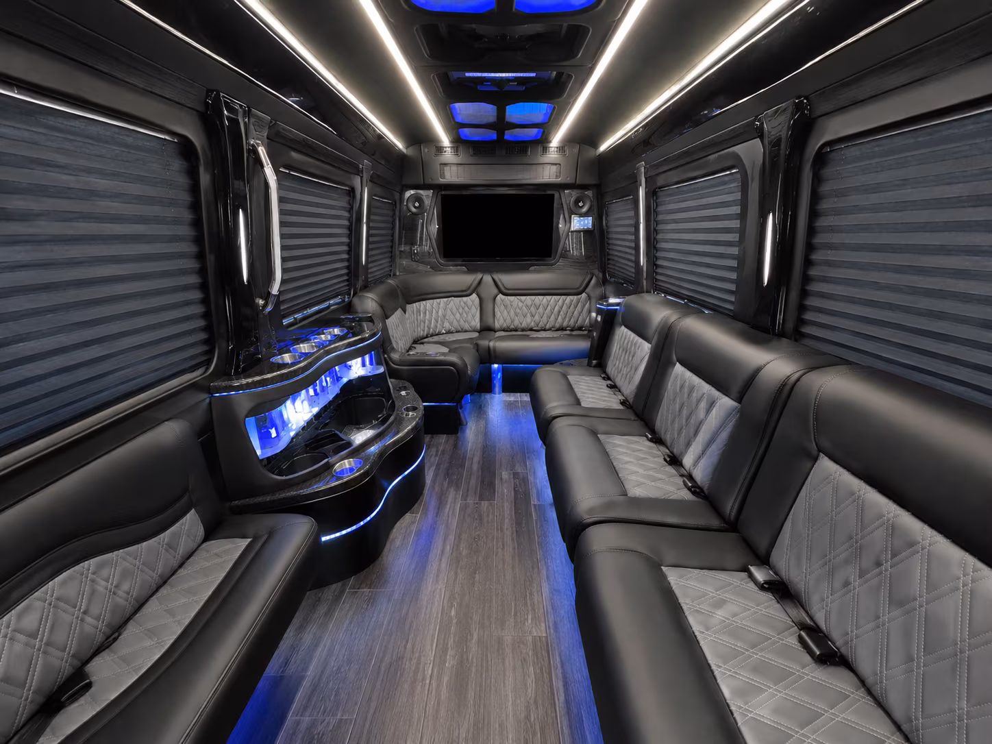 mckinney 50 passenger party bus inside